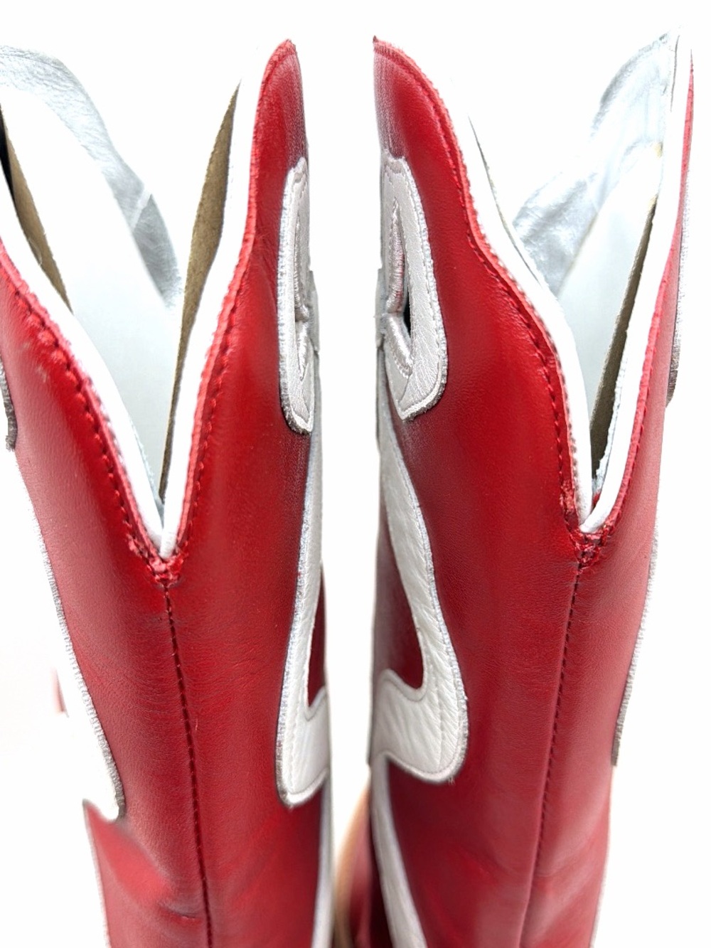 🔥NWOB Ariat Women's Beaux J Toe Crimson Cowgirl Boots W/White Bow Accents Size 7 - Picture 9 of 13